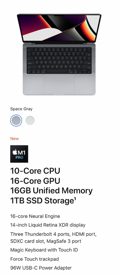 2020 - MacBook Pro 14" M1 Pro